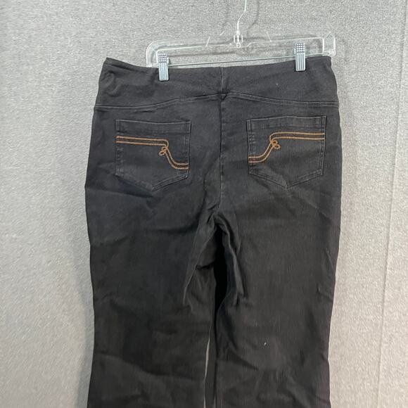 Women with Control Denim Tummy Control Pants Black Plus Petite 18 - Picture 4 of 11